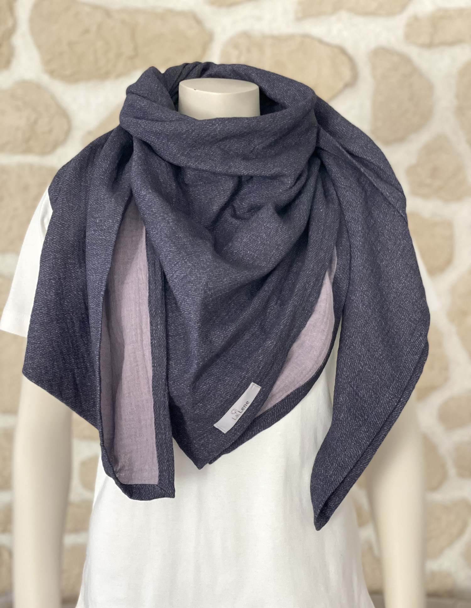 Musselinschal-anthrazit-Büste1